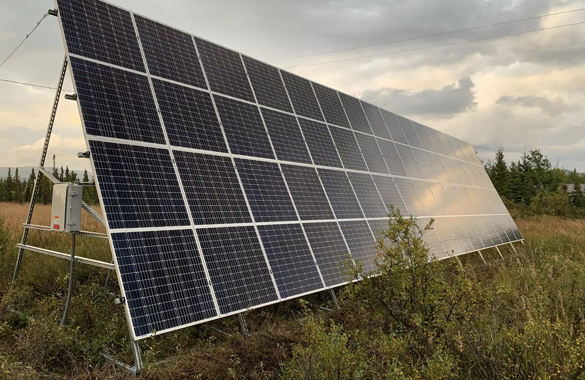 Completed solar panel installation in Alaska