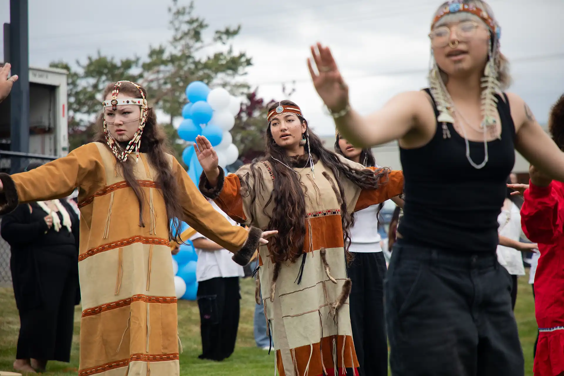 Unangax dancers at Aleut picnic 2026