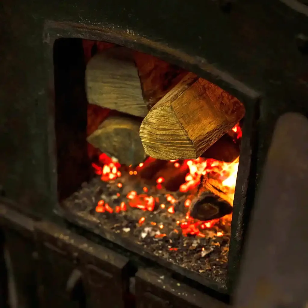 Burning wood stove